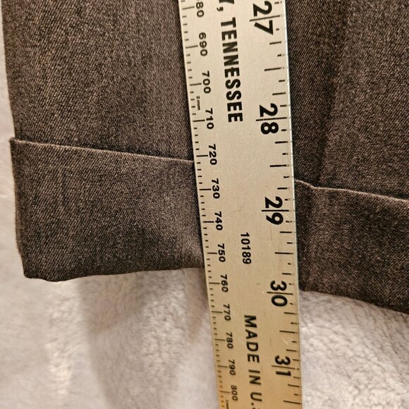 George Pants Mens 34x30 Dark Grey Slacks Pleasted Cuffed hidden elastic - Picture 3 of 16